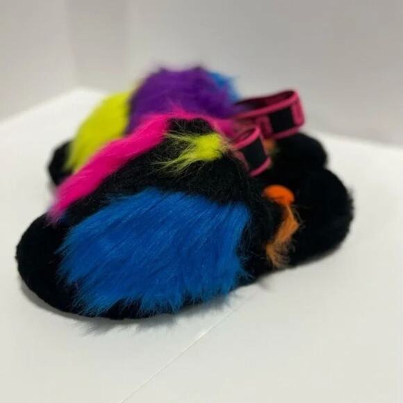 UGG Fluff Yeah Party Spots Slide‎ Sheepskin Slipper Sandals Women's Cozy 8 9 10 - Picture 11 of 16